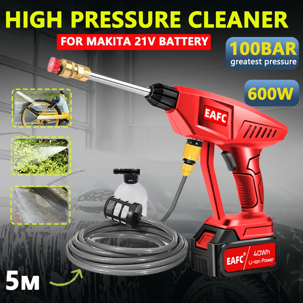 New 20000mAh Wireless High PressureElectric Car Washer Gun 21V Multi-function Nozzle Protable Cleaner Foam Car Wash Garden Spray