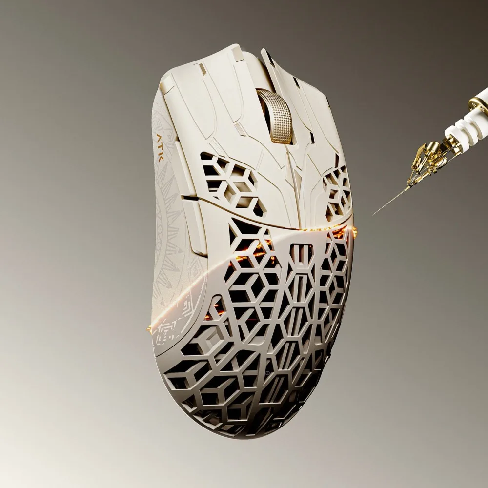 ATK Blazing Sky Phantom Wireless Mouse for Small Hands Ergonomic Symmetrical PAW3955 Carbon Fiber Hollow Out Lightweighting Mice