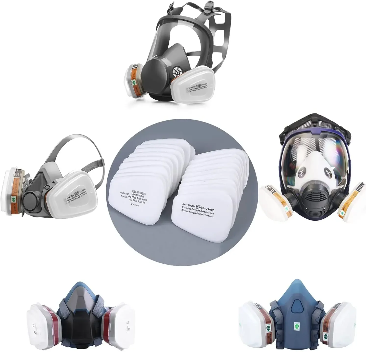 5N11 Industry Cotton Filters 501 Cover Replaceable For 3M 6200/7502/6800 Gas Dust Proof Mask Respirator Accessories