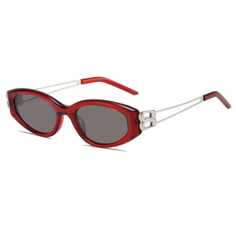 Gafas de sol de diseñador de marca retro a la moda para mujer, gafas ovaladas resistentes a los rayos UV, gafas universales de moda para parejas de hombres, gafas de gato UV400