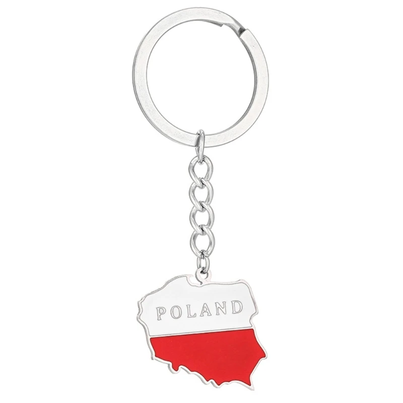 Key Holder with Poland Map Decorative Key Holder Poland Keyrings Pendant Keychain Suitable for Fine Living