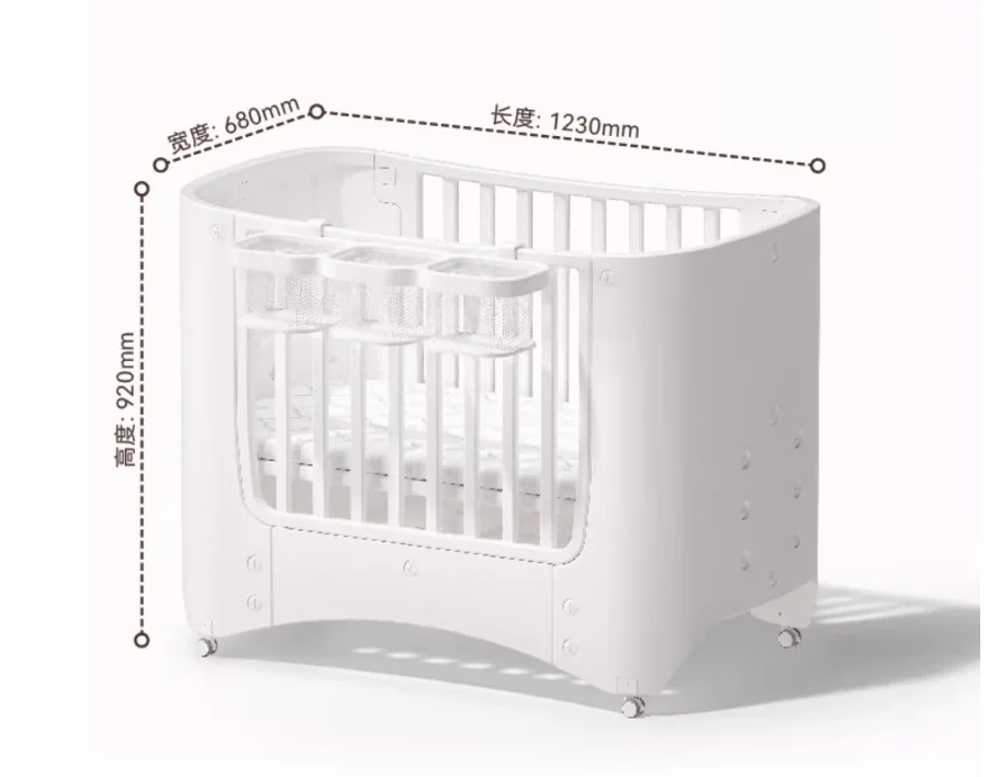 Movable crib Queen bed Diaper table with adjustable height Multifunctional baby bb crib Cradle for newborns