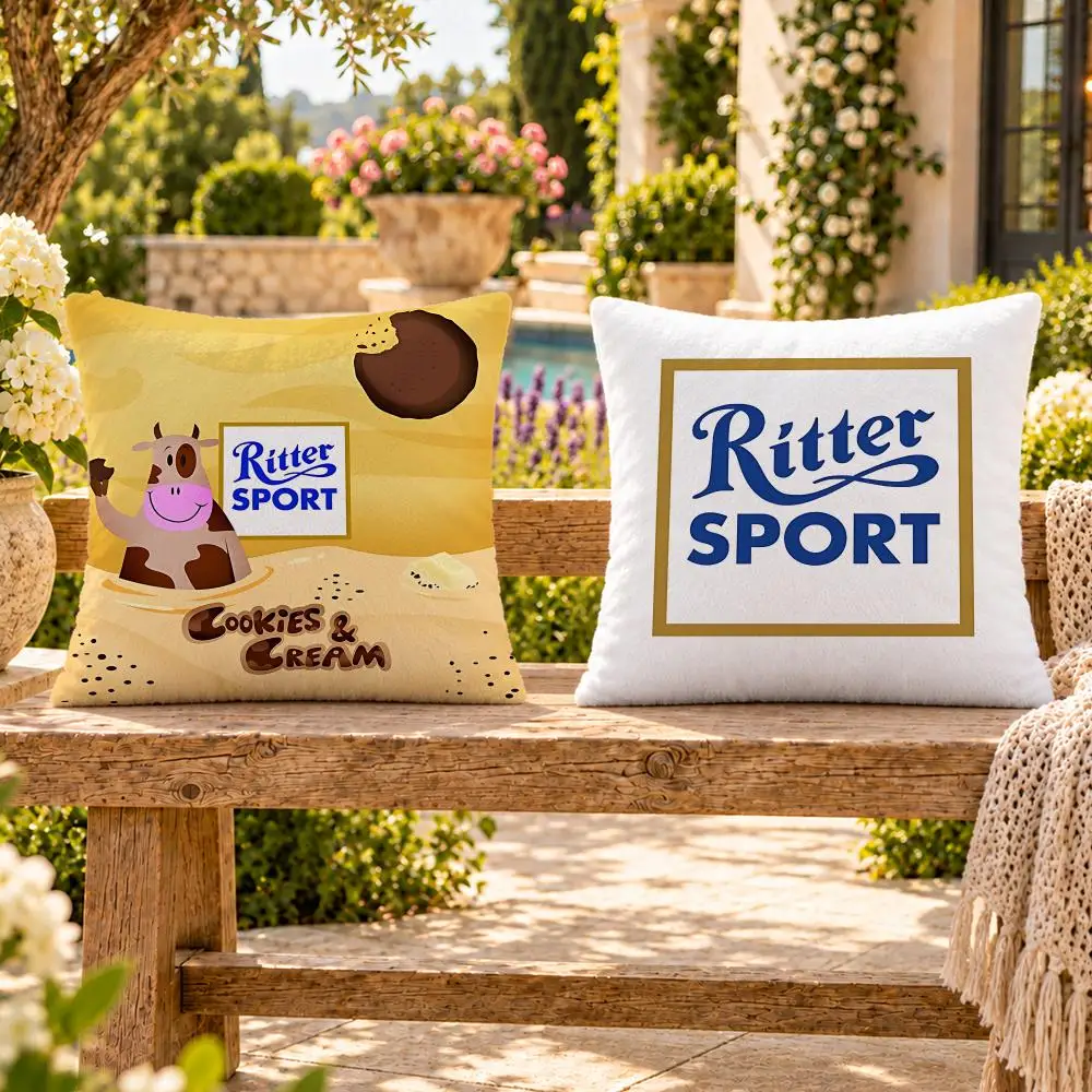 Food Chocolate Ritter Sport Cushion Cover Soft Plush Throw Pillow Cover Washable Sofa Bed Patio Chair Home Decor