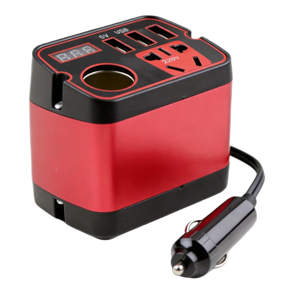 Portable Inverter DC To AC Adapter On-the-go Power Solution DC 12V To 110V Conversion Built-in Protection Features