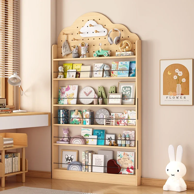 

Bookshelf behind the door Ultra-thin hole board floor shelf Children's bookshelf integrated against the wall Multi-layer