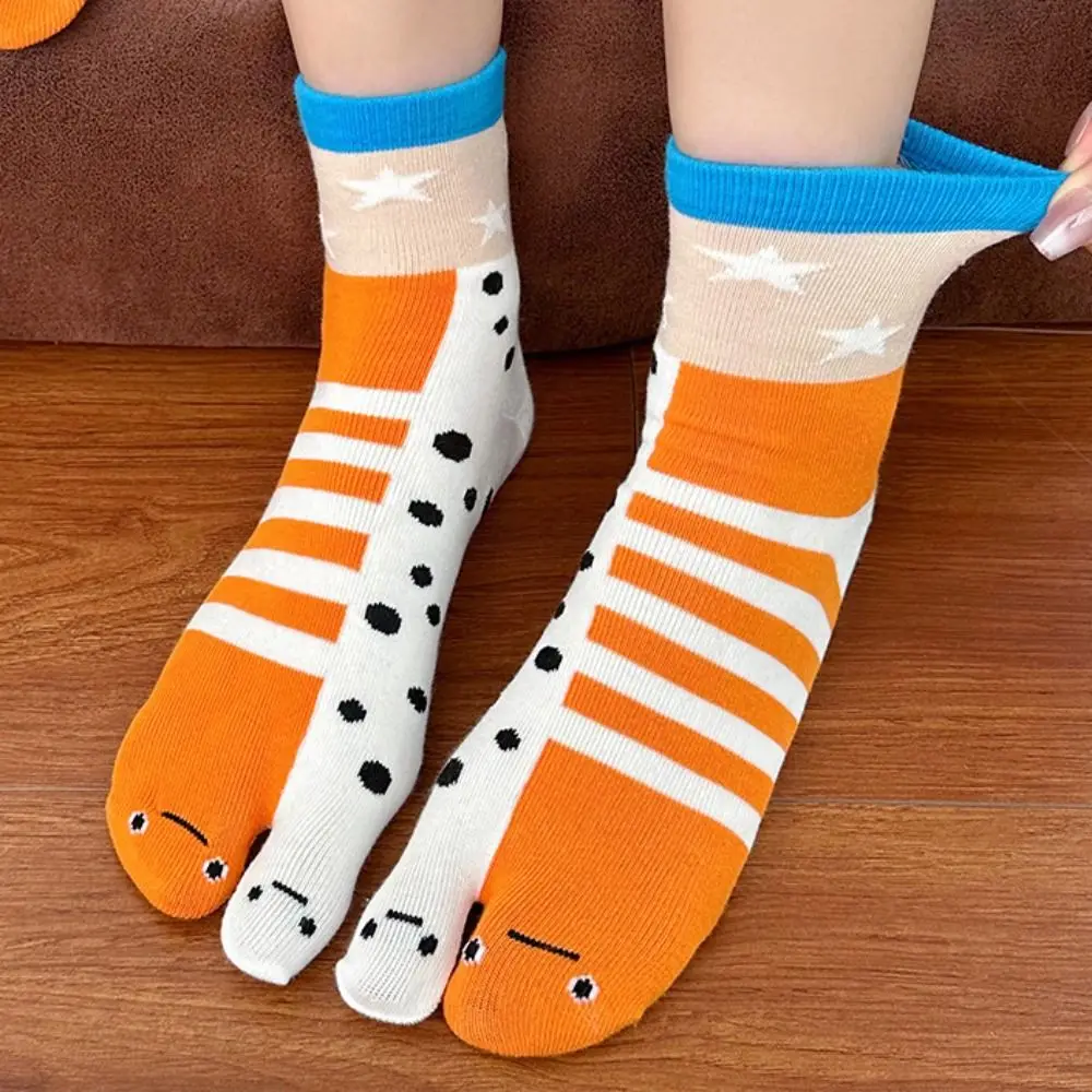 

Cute Deep-sea Animals Funny Fish Tube Socks Shark Whale Two Toe Socks Flower Eel Hosiery Toe Mid Calf Sock Women