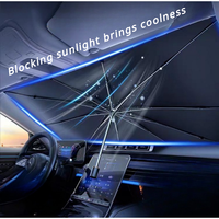 Car sunshade, retractable portable sunshade, insulated front windshield sunshade umbrella