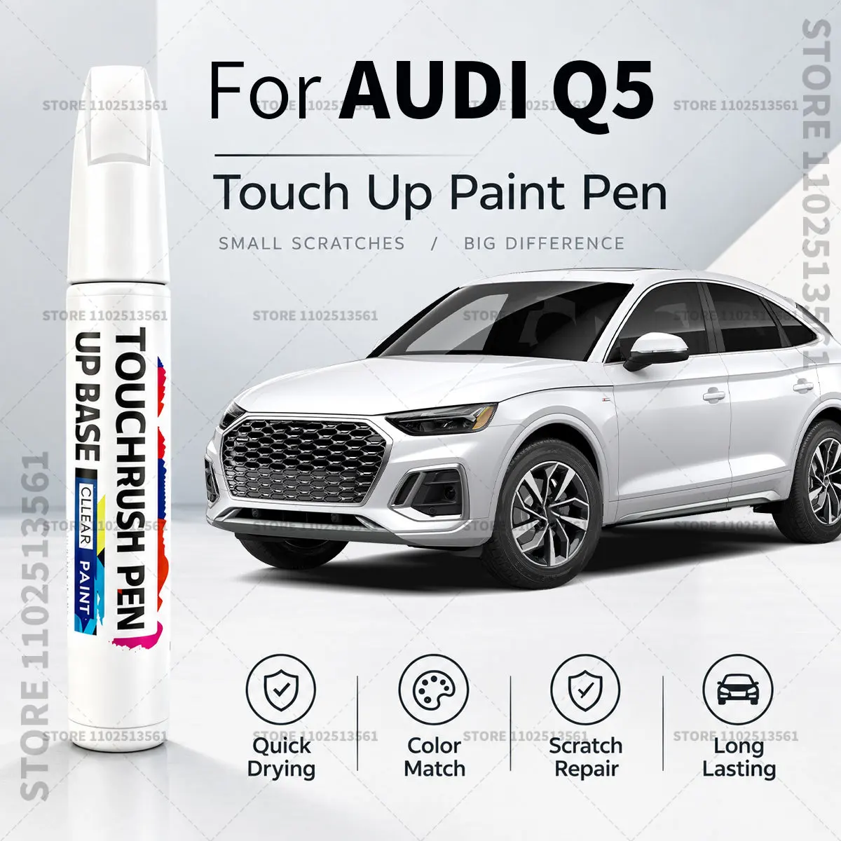 Automotive Touch Up Paint Pen Scratch Repair Marker for Car Body Bumper Door Paint Restoration Accessories For AUDI Q5 White