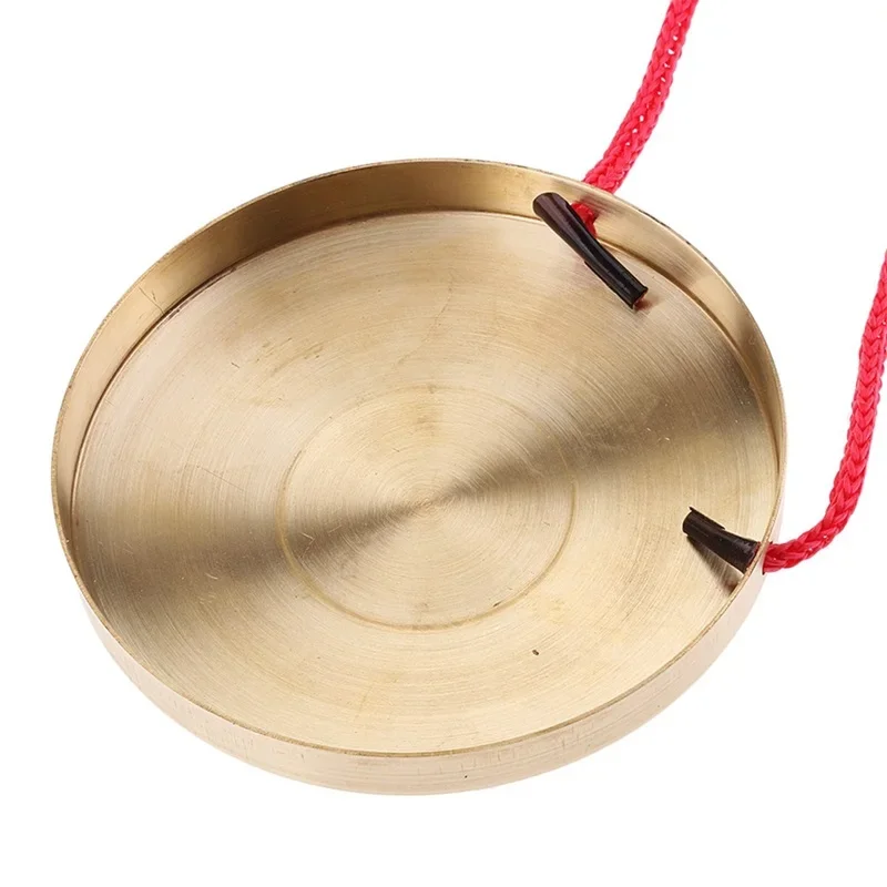 -tambor de platillos de cobre para niños, Mini Gong de mano de 4 pulgadas, tambor con palo de madera, percusión de ópera, juguete, instrumento Musical tradicional