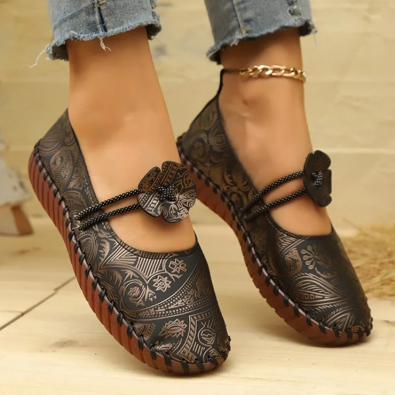 Soft Sole Women's Single Shoes Autumn Versatile Comfortable Round Head Casual Shoes Womens Loafers view 2