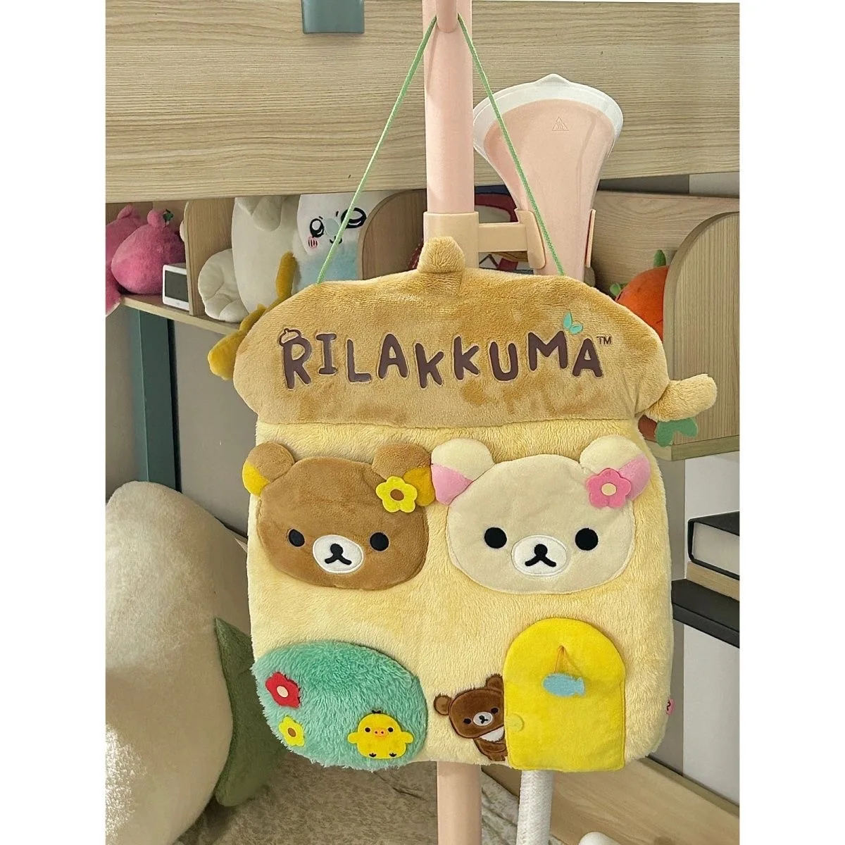 New Cute Rilakkuma Bear Children Girls Home Plush Receiving Bag Make up Cosmetics Bag For Women