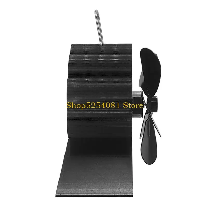 مروحة موقد الخشب AXYC تعمل بالطاقة الحرارية، مروحة مدفأة غير كهربائية، 5 شفرات كهروحرارية