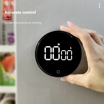 LED Digital Cooking Timer USB Rechargeable Magnetic Baking Countdown Reminder 3-Level Volume Back Bracket Design Kitchen Tools 4