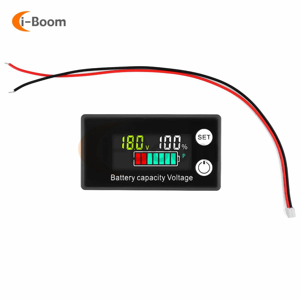 12V 24V 48V 72V Lead Acid Lithium Battery Capacity Indicator DC 8V-100V Li-ion LiFe PO4 Car Motorcycle Voltmeter Voltage Gauge