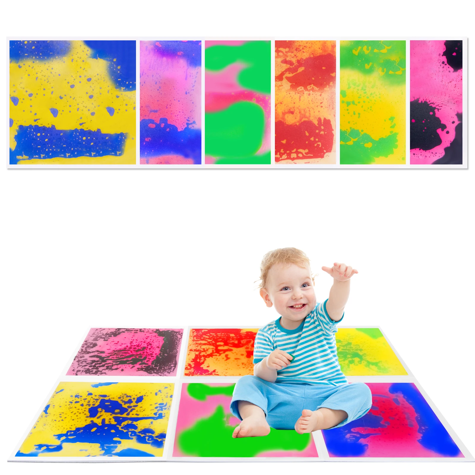 Carreaux de sol sensoriels pour salles de classe de thérapie autiste - Tapis de marche Carreaux sensoriels pour enfants autistes 6 pièces