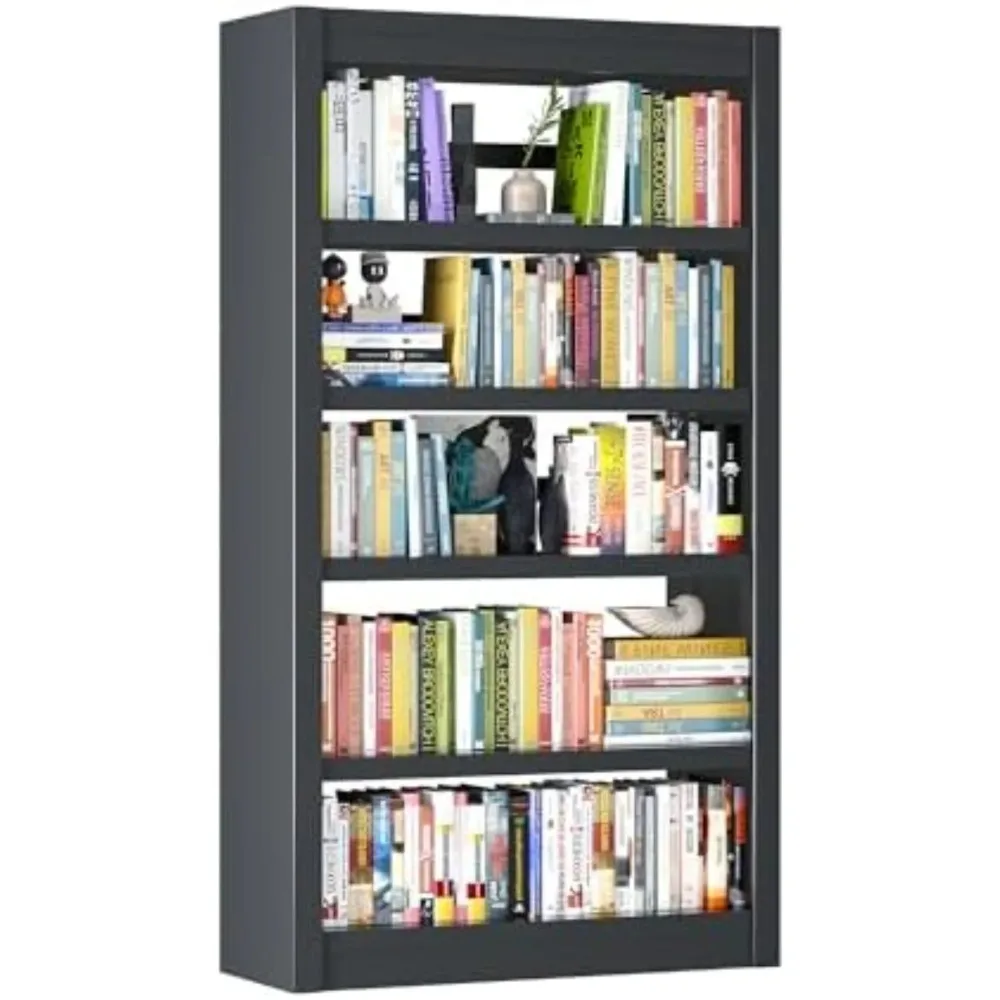 Book Shelf, 5-Tier Sturdy Bookcase, Adjustable Bookshelf, Large Capacity per Shelf, Modern Book Cases for Living Room