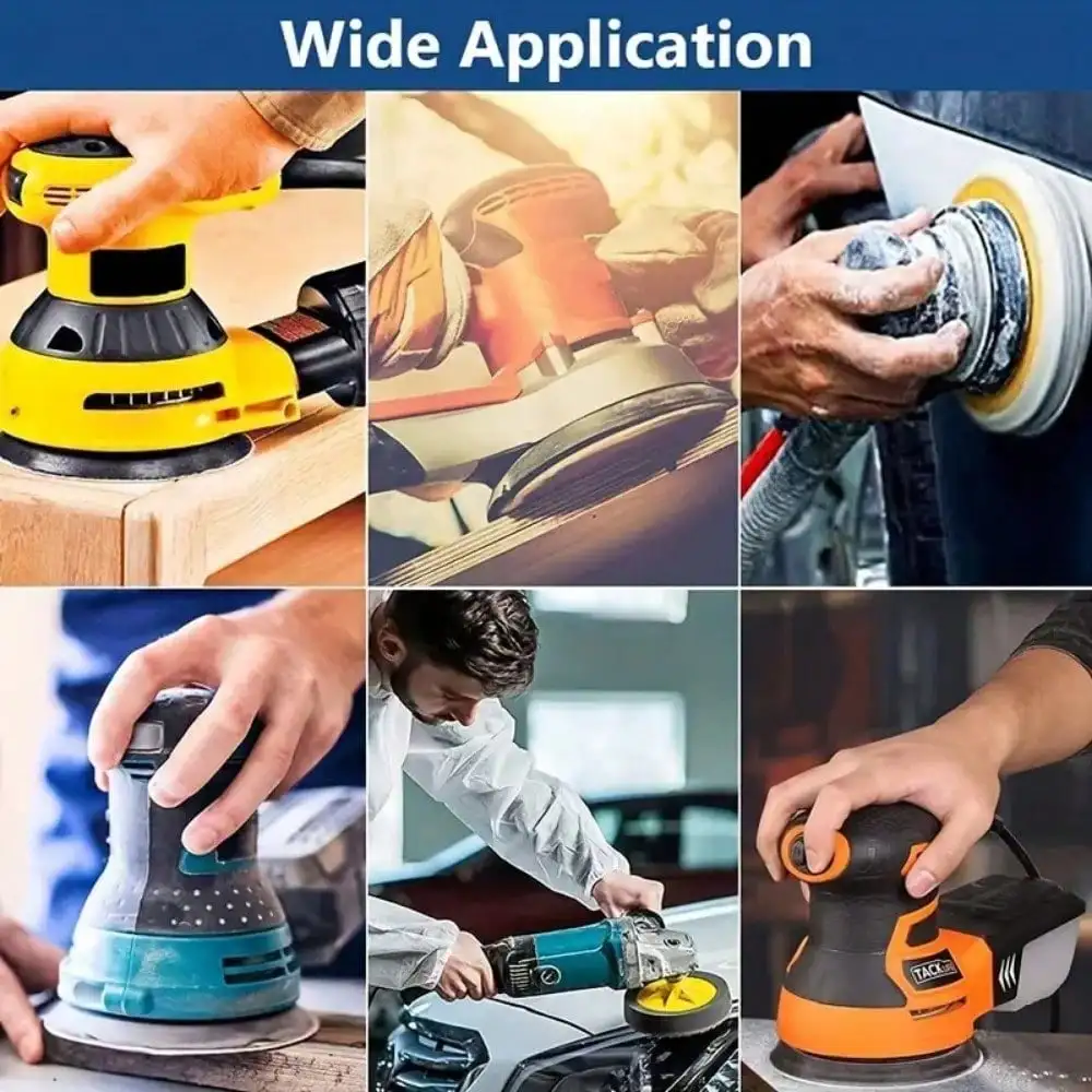 5 بوصة 80 حصى أكسيد الألومنيوم الرملي أقراص 8 حفرة هوك حلقة لطاحونة الهواء المعادن الخشب تلميع الأحمر المخملية