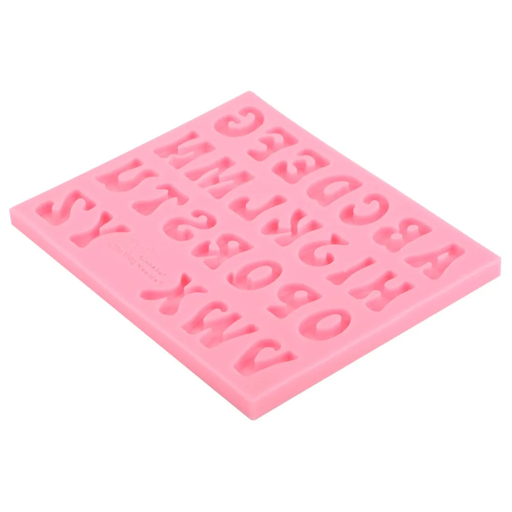 Molde para Waffles de Silicona Rosa, Molde de Alfabeto 3D Comestible, 26 Letras, Herramienta para Hacer Chocolate, Molde de Letras para Uso Doméstico