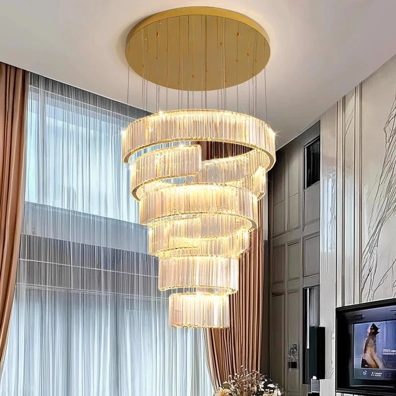 

Modern home decoration crystal chandelier, stair Pendant lamp, living room Pendant lights, interior lighting