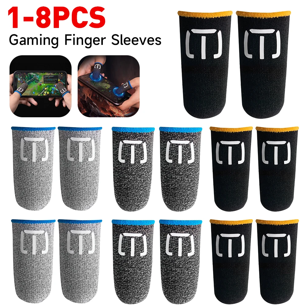1Pair Anti-slip Gaming Finger Sleeves Finger Glove Fingertips Cot Sweatproof Touch Screen Shoot Aim Finger Cot for Mobile Gaming