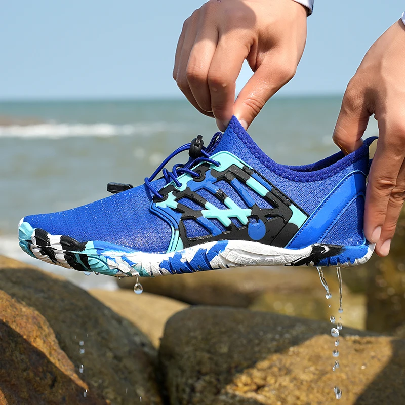 Multi Color Camo Water Sports Shoes Adjustable Quick Release Lace Anti Slip Flexible Aqua Shoes For Swimming Pool Yoga