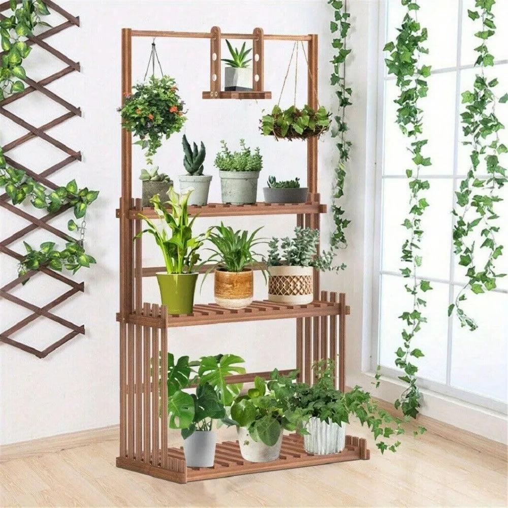 X-Large Hanging Plant Stand 3Tier Flower Shelf Indoor Outdoor S-L Pots Holder