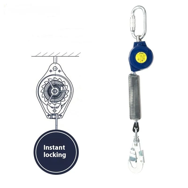 Factory-Priced Retractable Fall Arrester Anti-Fall Safety Device Made Of Durable Polyester And Nylon Fall Protection Equipment