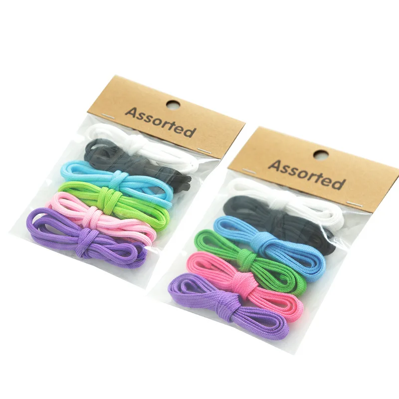 أربطة أحذية مسطحة جديدة ملونة من البوليستر للرجال والنساء أحذية رياضية قماشية أحذية بيضاء أربطة أحذية رياضية وترفيهية إبداعية #2