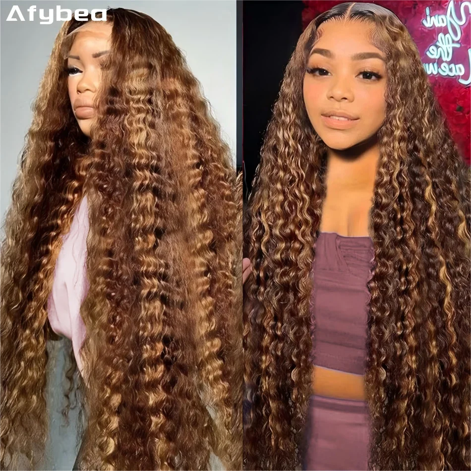 

250 Density 427 Highlight Ombre Wig Human Hair 13X6 Hd Lace Frontal Wigs P1B30 Deep Wave Human Hair Wigs 30 Inch For Black Women