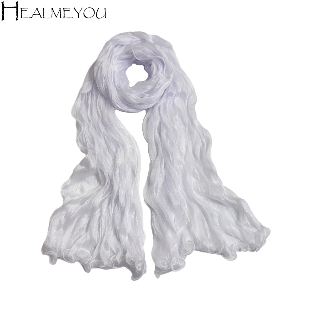 

Fashion Solid Color Shiny Bubble Crepe Hijab Thin Long Africa Headband Breathable Sunscreen Islamic Turban Women Female