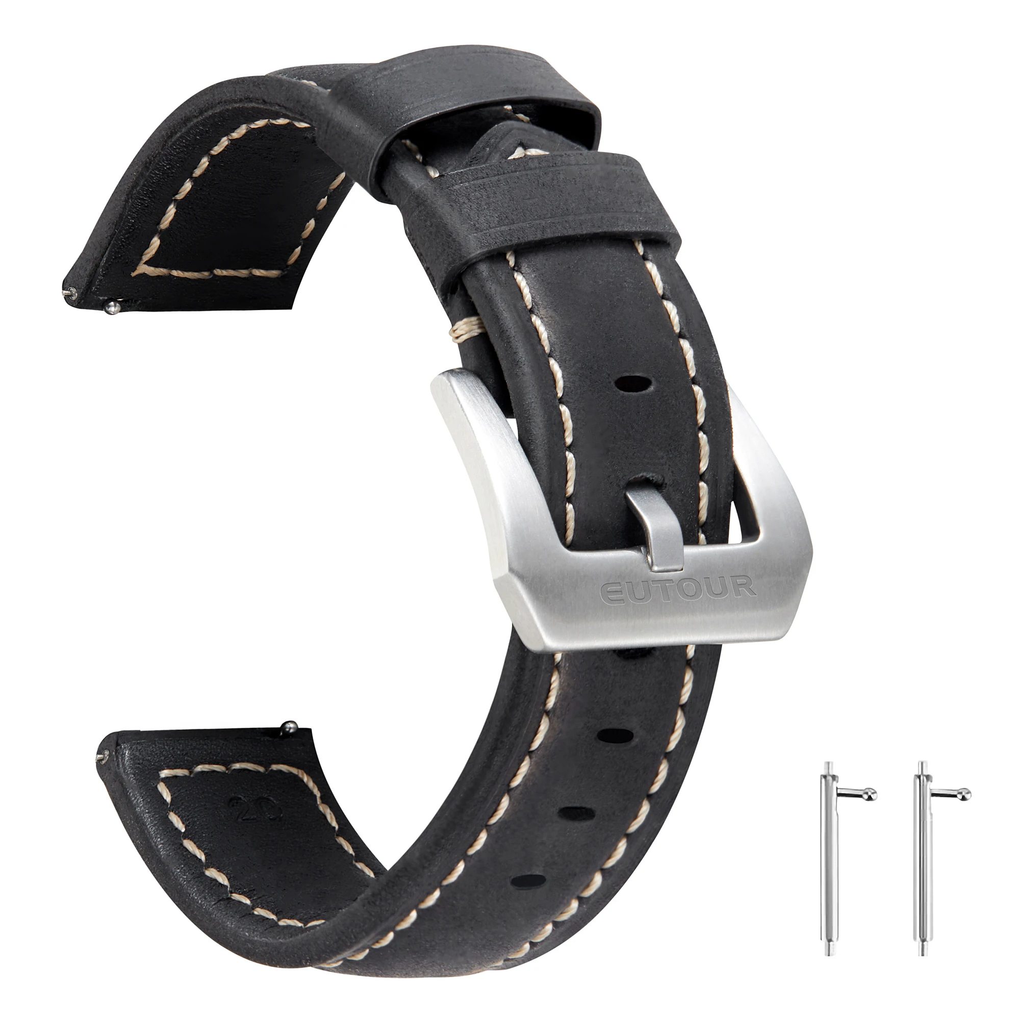 EUTOUR-cinturino per orologio in pelle da uomo e da donna, semplice ed elegante, taglia 20mm