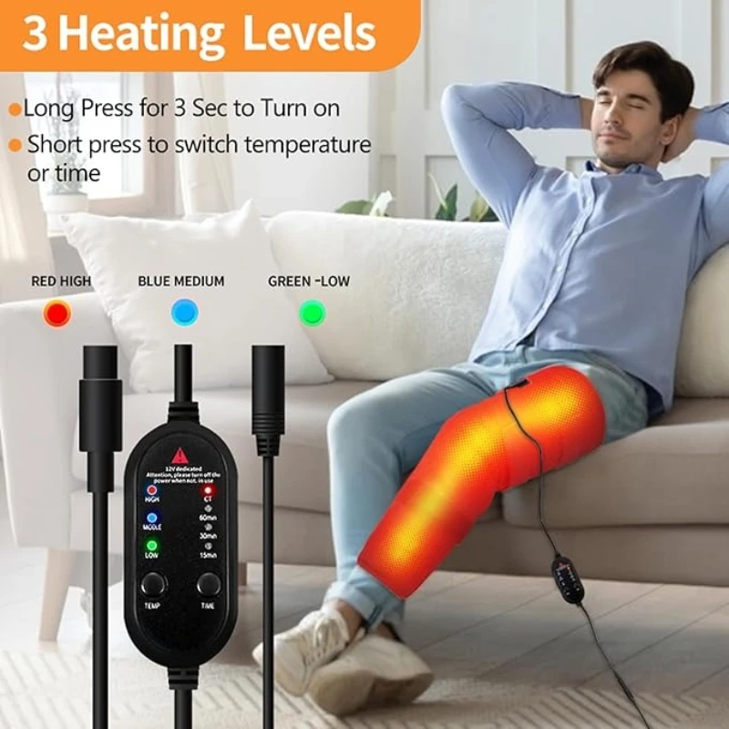 Electric Heating Massage Leg Pad Electric Knee Heating Legs and Calf Heating Pad Adjustable Size