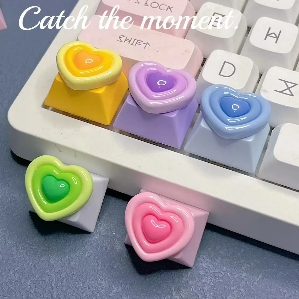 DIY Handmade Customized Cartoon Cute Pink Love Keycap 1U 1.25u Ctrl Alt Cross Axis Game Color Mechanical Keyboard Keycap