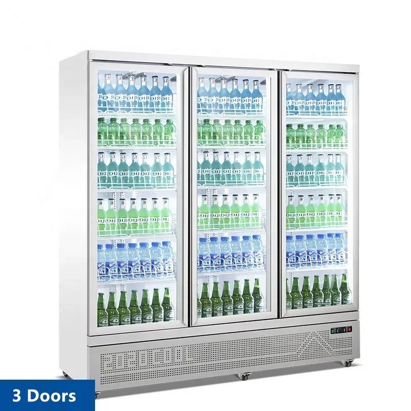 Pepsi Beverage Refrigerator with Glass Door Commercial Beverage Freezer Supermarket Refrigeration Equipment