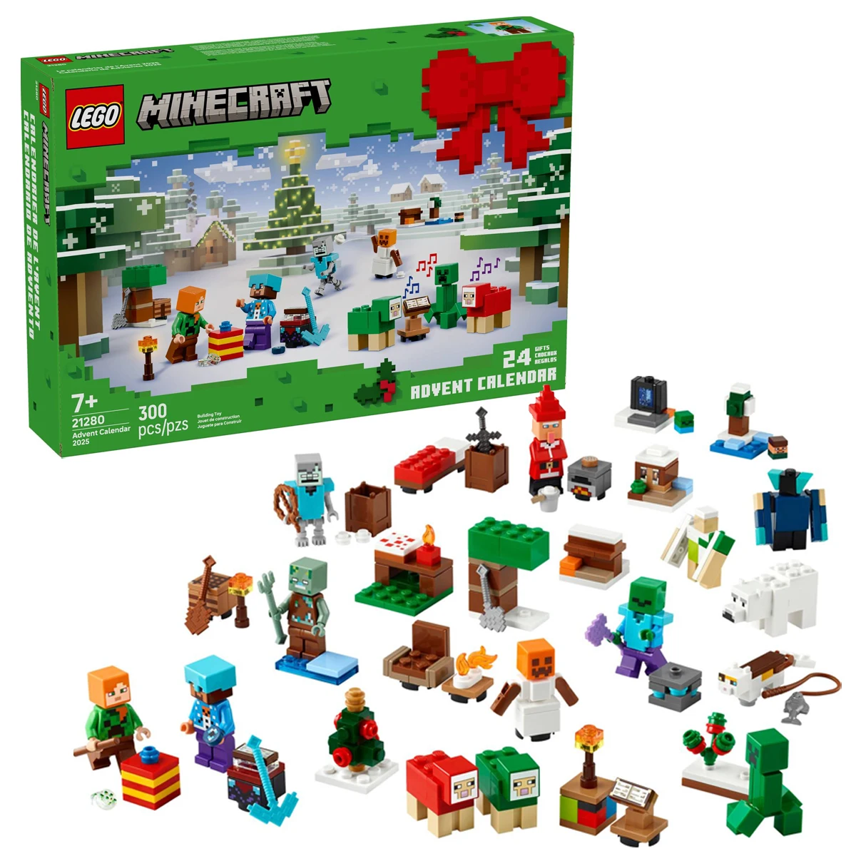 LEGO ® Майнкрафт ® Адвент-календарь 2025 (21280), минифигурки LEGO для детей в возрасте от 7 лет, подарок на день рождения, Новый год, 300 шт. LEGO ® Майнкрафт ® Адвент-календарь 2025 (21280), минифигурки LEGO для детей в возрасте от 7 лет, подарок на день рождения, Новый год, 300 шт.