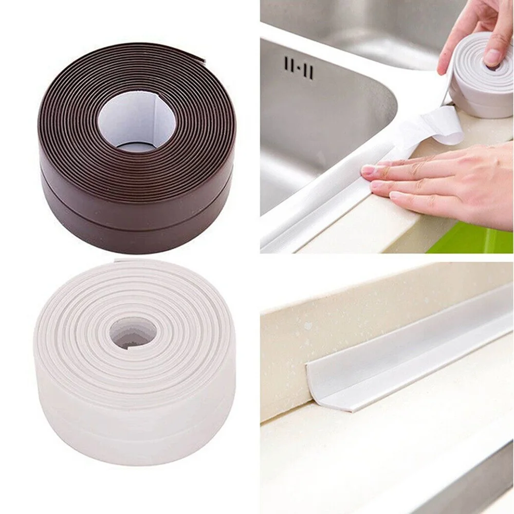 

2.2/3.2/3.8M 2PCS Bathroom Sealing Strip Water Sink Mould Proof Tape Self Adhesive Waterproof Wall Sticker Plaster for Kitchen