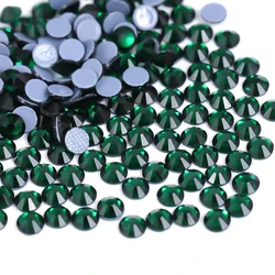 SS4-30 Emerald Green Better DMC Hot Fix Flatback Rhinestones Glass Strass Hotfix Iron on Sewing Fabric Decorations Accessories