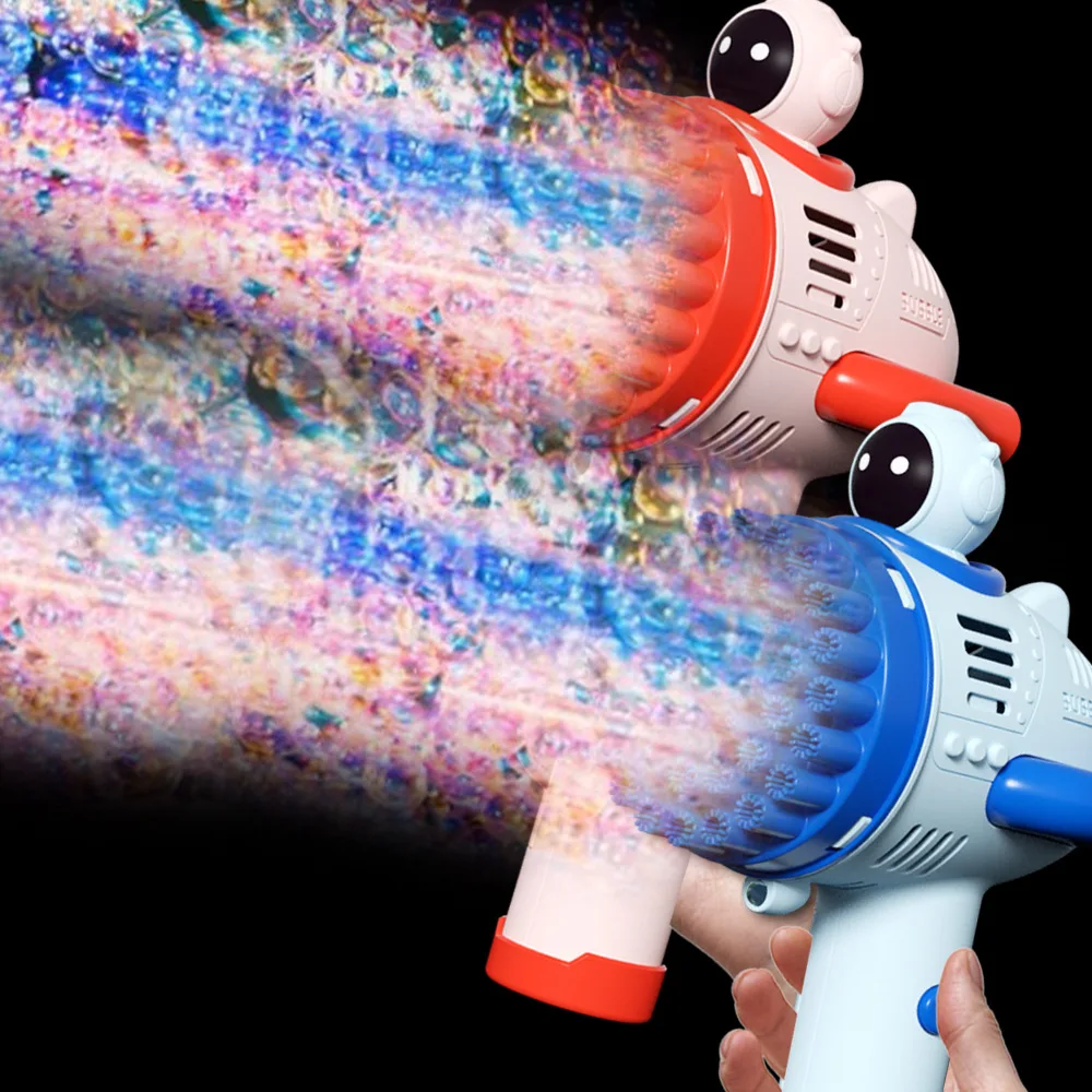 40 Hole Electric Spacemen Bubble Gun  Handheld Bubble Summer Outdoor Party Toys for Children Kids Birthday Gifts