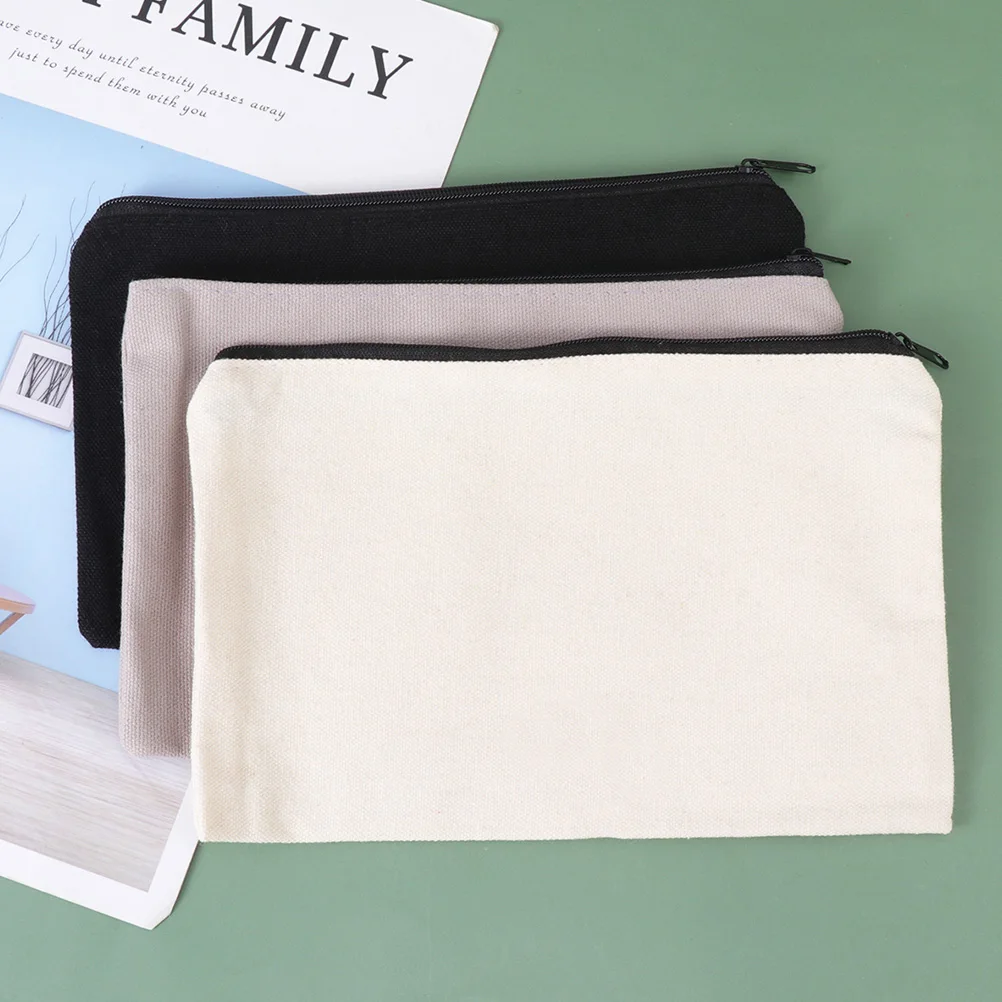 

6pcs Zipped Pencil Bag Storage Students Pouch Plastic Case Multipurpose Storage Pouch Large Capacity Multipurpose