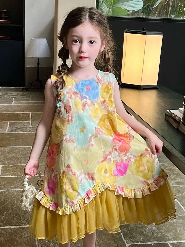 

3-14Years Kids Toddler Print Sleeveless Dresses for Girls Cute Summer Tank Dress Children Outfits Clothing 4 5 6 7 8 9 10 11 12