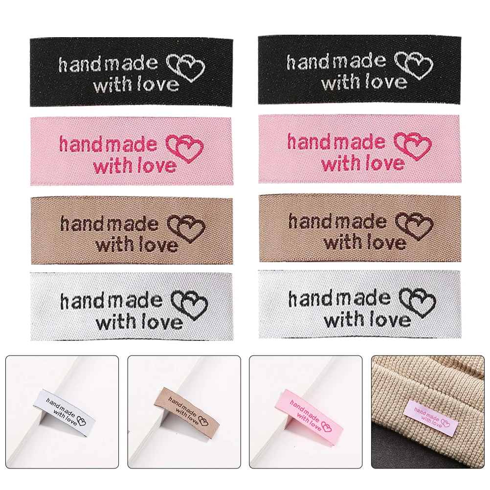 

80 pcs Clothing Collar Label Premium Polyester Tags For Jeans Shirts Coats Bags Hats Diy Sewing Decorative Custom File Folder