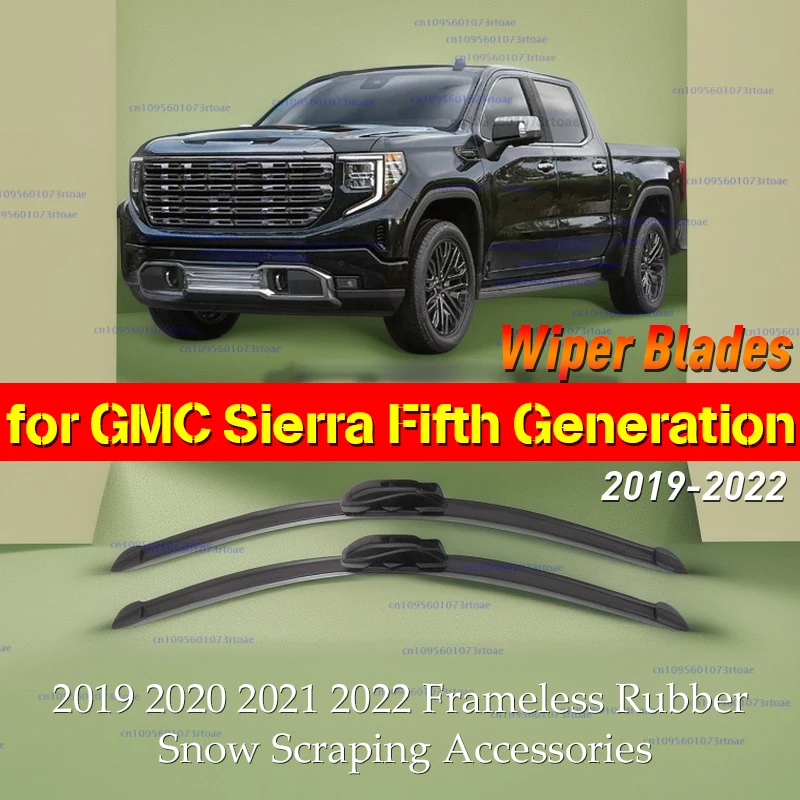 

Car Front Windshield Wiper Blades for GMC Sierra Fifth Generation 2019 2020 2021 2022 Frameless Rubber Snow Scraping Accessories