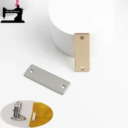 50/100PCS 36x12MM Metal Sewing Labels With Holes For Making Hats Garment Purse Bags Clothing Laser Customize Your Name Logo Tags