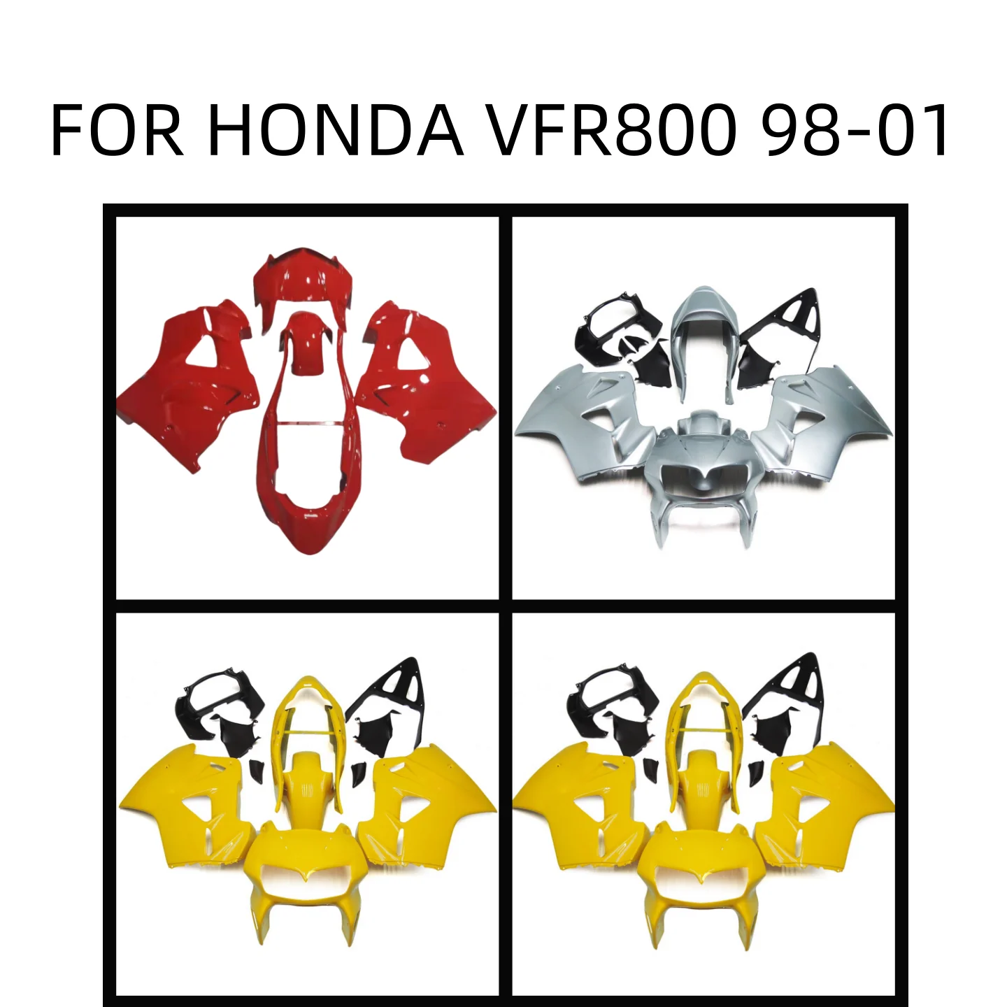 ABS Plastic Suitable FOR HONDA VFR800 98-01 Hot Injection Molded Motorcycle Fairing Kit for VFR800 98 99 00 01 high quality