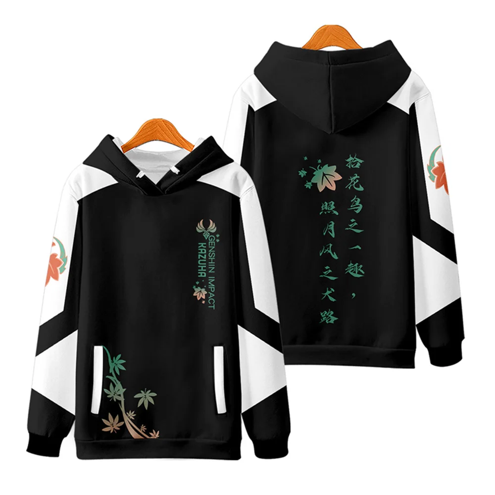 Genshin Impact Kaedehara Kazuha Merch Hoodies Fashion Winer Suit Sportswear Hooded Kawaii Women/Men Hooded Cosplay Sweatshirt