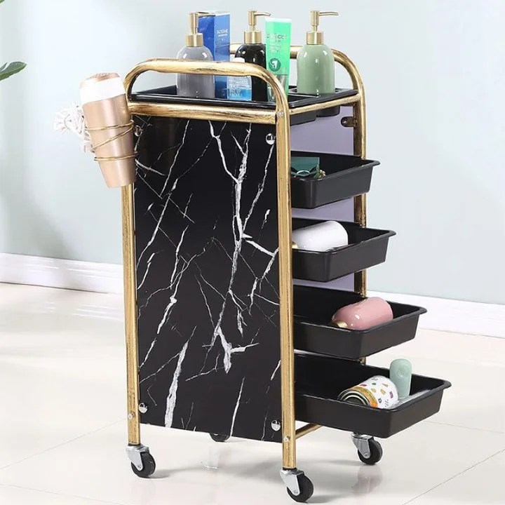 Hairdressing Accessory Beauty Salon Perm Haircut Cart Multi-layer Shelf Barber Shop Tool Cart Free Sample Salon Furniture Modern