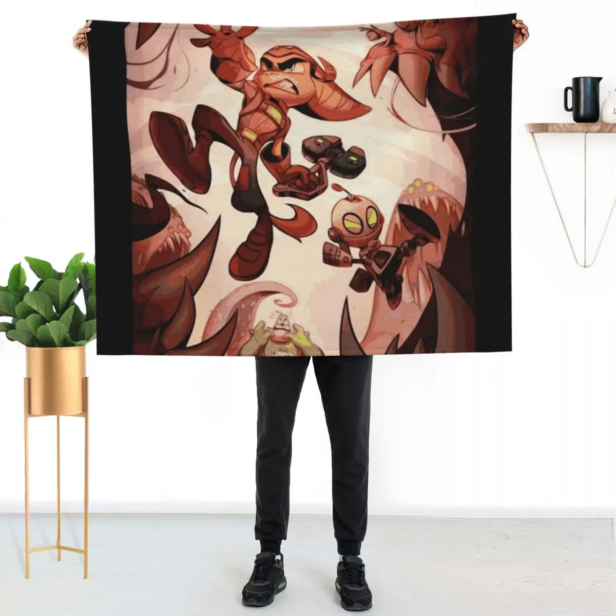 

Ratchet and Clank Ready to Fight Throw Blanket Lightweight Warm Blanket for Indoor Outdoor Use