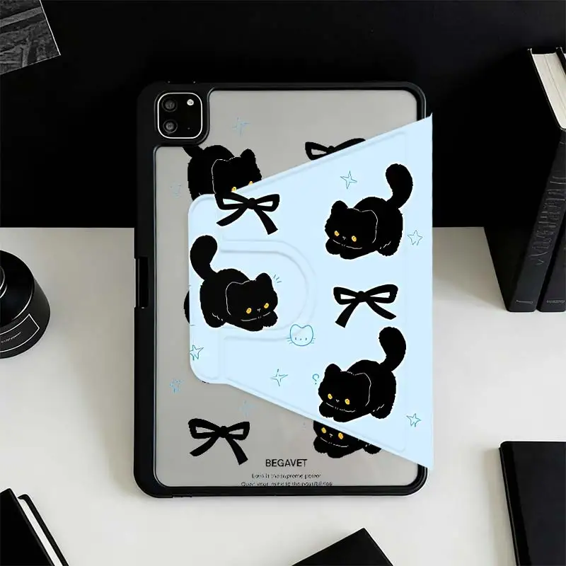 360°Rotatable Tri-Fold Stand Cover For iPad A16 2025 11 Air11/13 iPad 10.2 7/8/9 4/5 10.9 10th IPad Mini6 8.3 Pro 10.5 Pro11 6