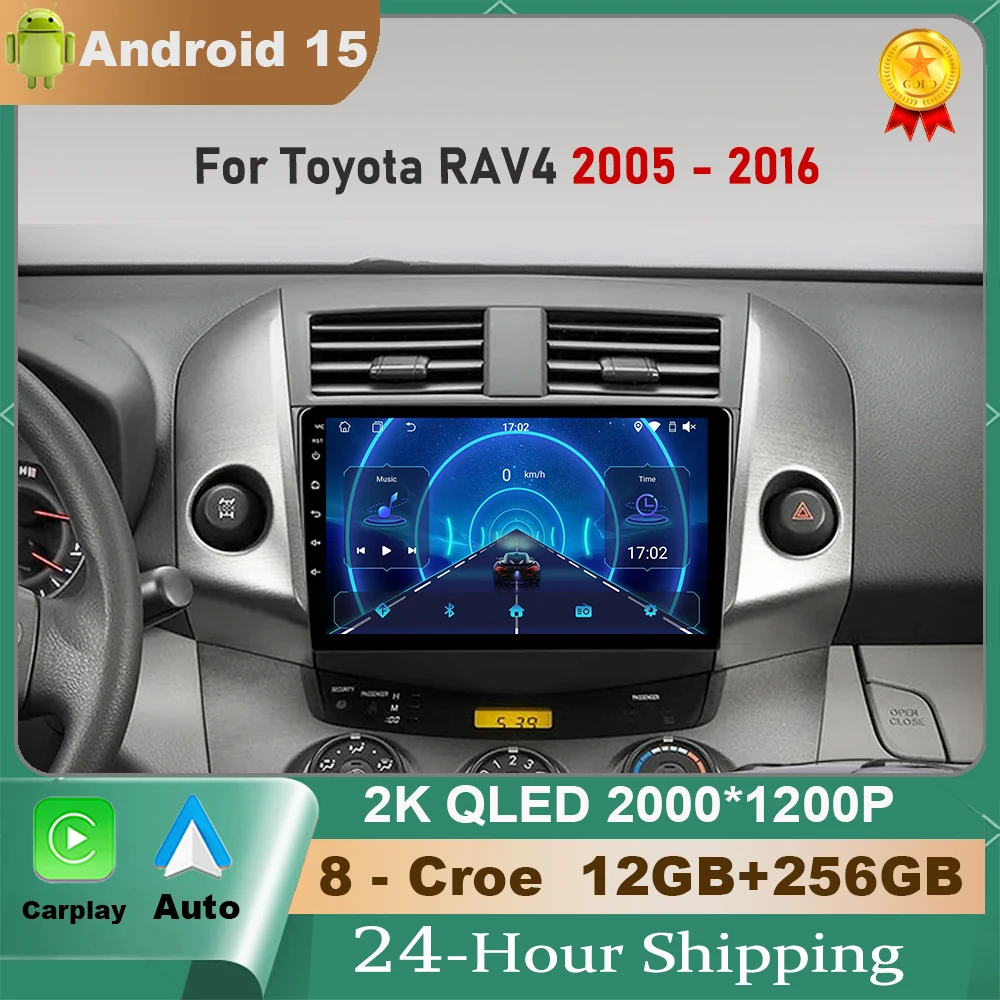 

Car Radio Android 15 Auto For Toyota RAV4 Rav 4 XA30 2005-2013 Carplay Multimedia Video Player DSP QLED Navigation 4G WIFI