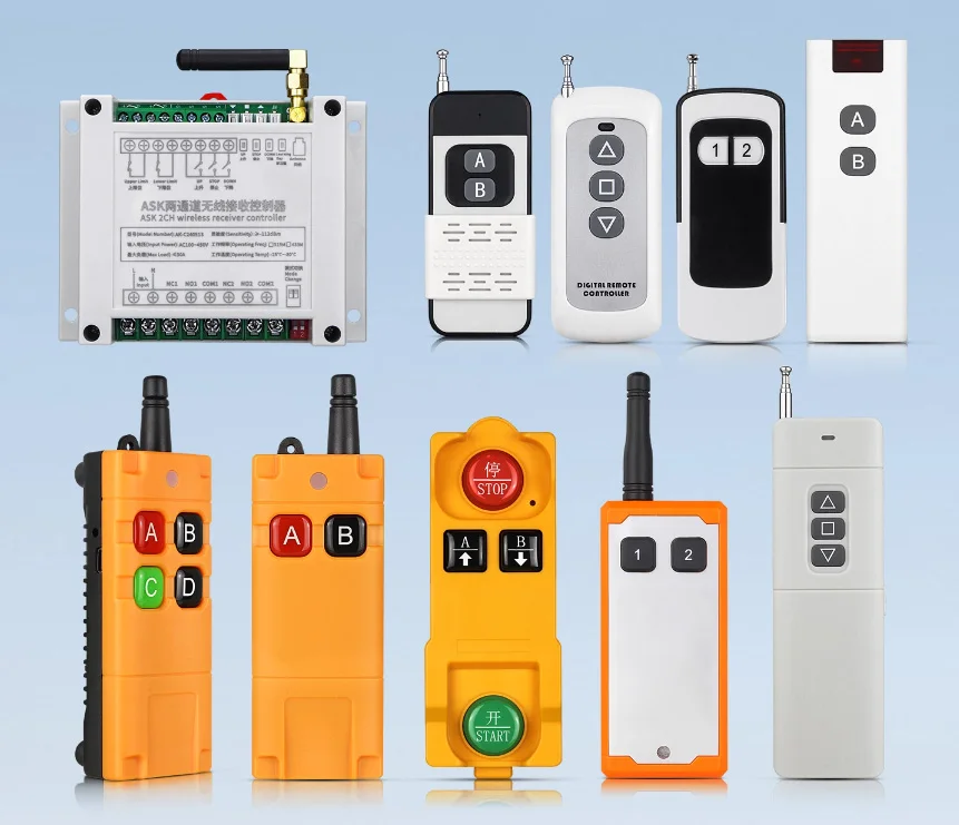 433mhz AC 220V  240V  380V 2 CH  RF Wireless Remote Control Switch   30A Relay  for Electric Retractable Door/Shutter Limit
